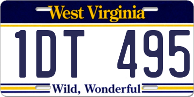 WV license plate 1DT495