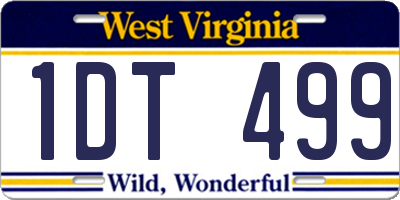 WV license plate 1DT499