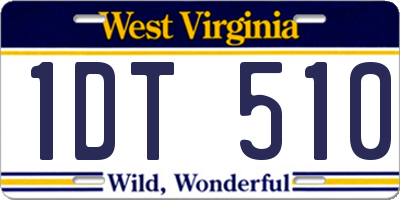 WV license plate 1DT510