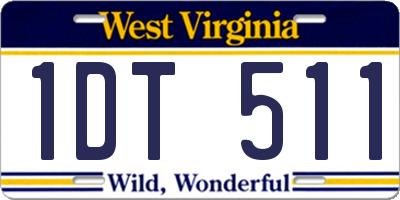 WV license plate 1DT511