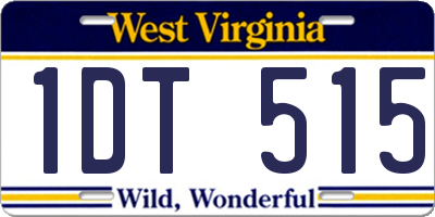 WV license plate 1DT515