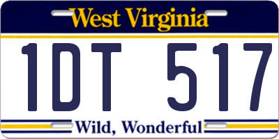 WV license plate 1DT517