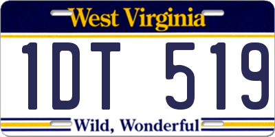 WV license plate 1DT519