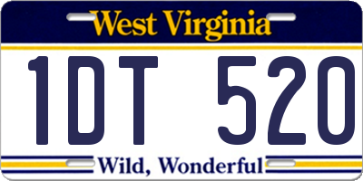 WV license plate 1DT520