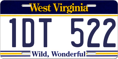 WV license plate 1DT522