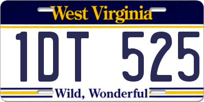 WV license plate 1DT525