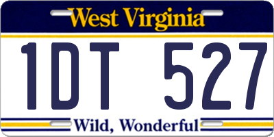WV license plate 1DT527