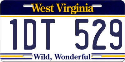 WV license plate 1DT529