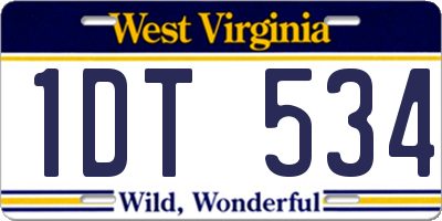 WV license plate 1DT534