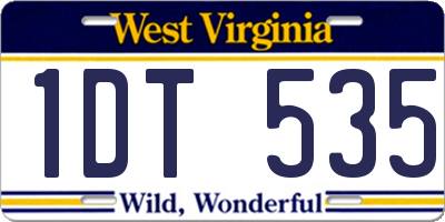 WV license plate 1DT535