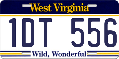 WV license plate 1DT556
