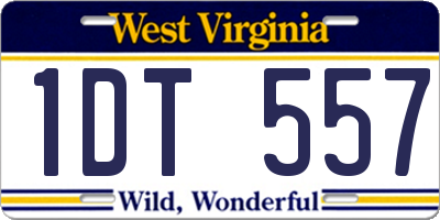 WV license plate 1DT557