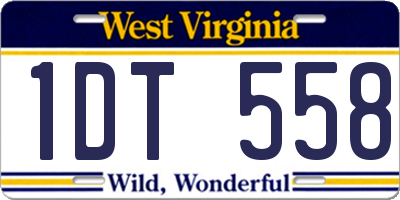 WV license plate 1DT558