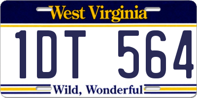WV license plate 1DT564