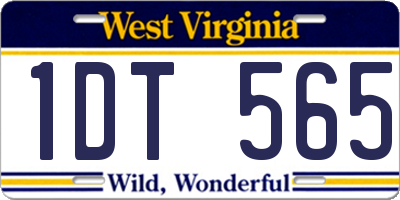 WV license plate 1DT565