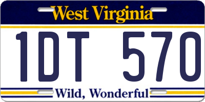 WV license plate 1DT570