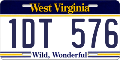 WV license plate 1DT576