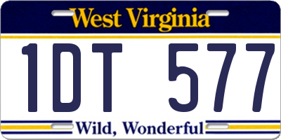 WV license plate 1DT577