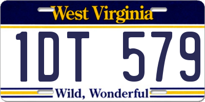 WV license plate 1DT579