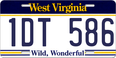 WV license plate 1DT586
