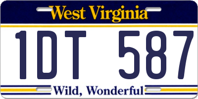WV license plate 1DT587