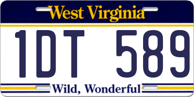 WV license plate 1DT589