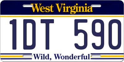 WV license plate 1DT590