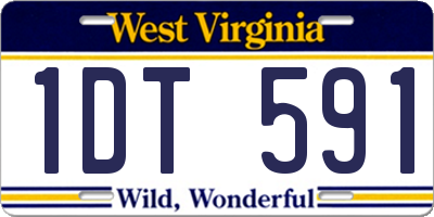 WV license plate 1DT591
