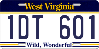 WV license plate 1DT601