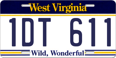 WV license plate 1DT611