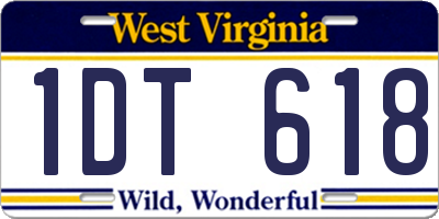 WV license plate 1DT618