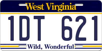 WV license plate 1DT621