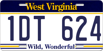 WV license plate 1DT624