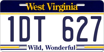 WV license plate 1DT627