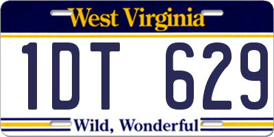 WV license plate 1DT629