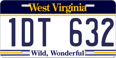 WV license plate 1DT632