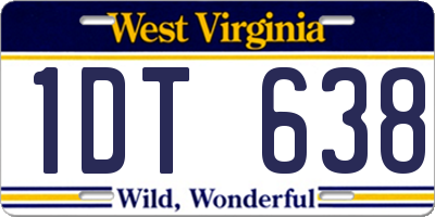 WV license plate 1DT638