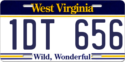 WV license plate 1DT656
