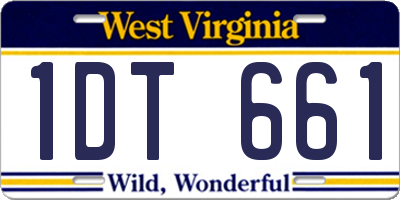 WV license plate 1DT661