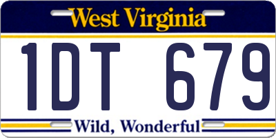 WV license plate 1DT679