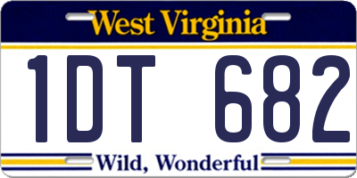 WV license plate 1DT682