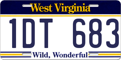 WV license plate 1DT683
