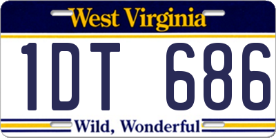 WV license plate 1DT686