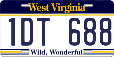WV license plate 1DT688