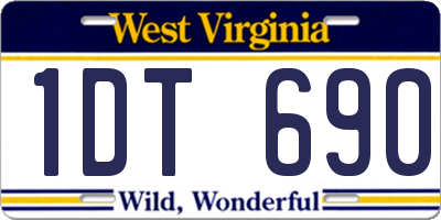 WV license plate 1DT690