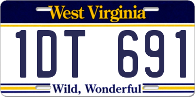 WV license plate 1DT691