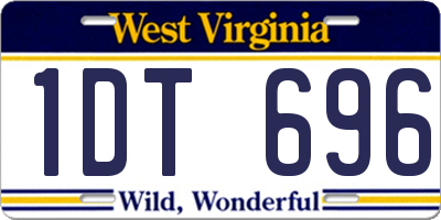 WV license plate 1DT696