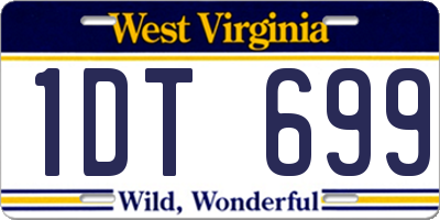 WV license plate 1DT699