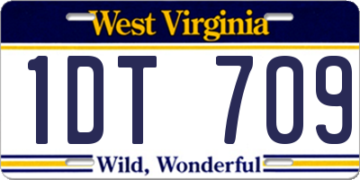 WV license plate 1DT709