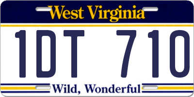WV license plate 1DT710